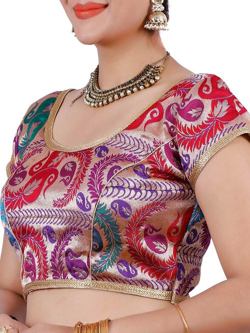 multi art silk brocade blouse - 13142404 - Very Small Image - 1