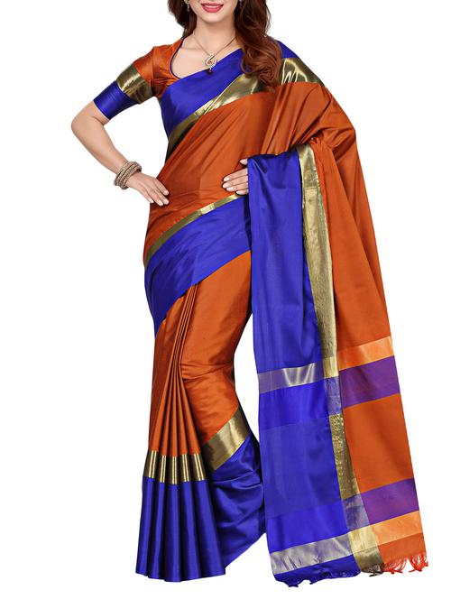 orange silk blend  uppada saree with blouse - 13142961 - Very Small Image - 1