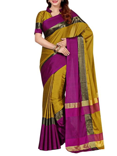 mustard silk blend  uppada saree - 13142966 - Very Small Image - 1