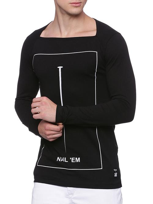 black cotton printed t-shirt - 13143237 - Very Small Image - 1