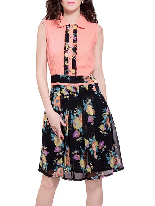 black floral printed rayon dress - 13144547 - Very Small Image - 1
