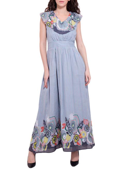 light blue printed rayon dress - 13144579 - Very Small Image - 1