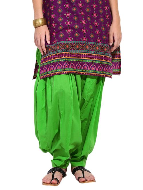 green cotton patiyala salwars - 13147922 - Very Small Image - 1