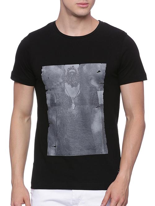 black cotton graphic printed t-shirt - 13151711 - Very Small Image - 1