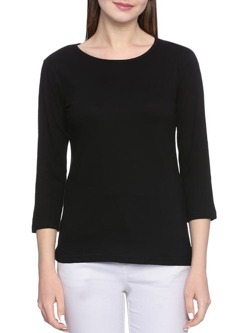 black cotton regular tshirt - 13153976 - Very Small Image - 1