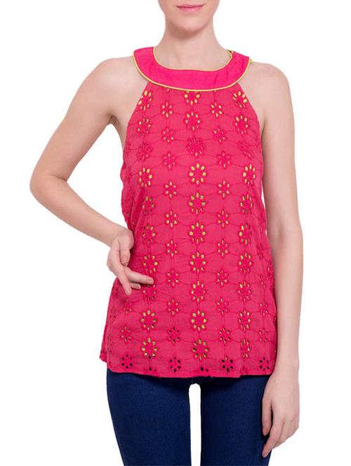 pink cotton regular top - 13154478 - Very Small Image - 1