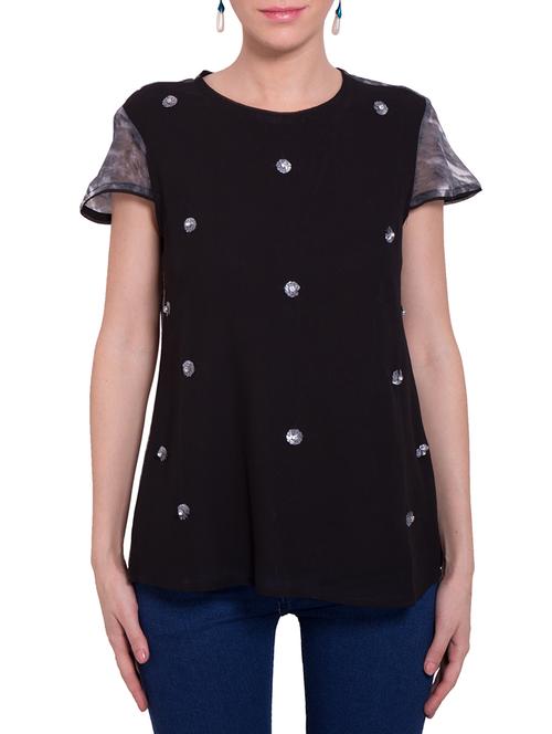 black georgette regular top - 13154487 - Very Small Image - 1