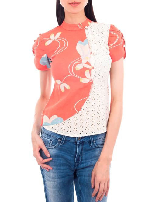 cutout back schiffli top - 13154506 - Very Small Image - 1