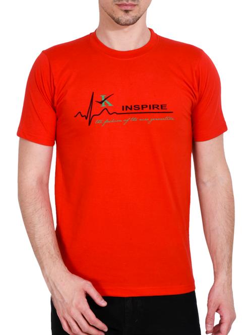 orange cotton printed t-shirt - 13155103 - Very Small Image - 1