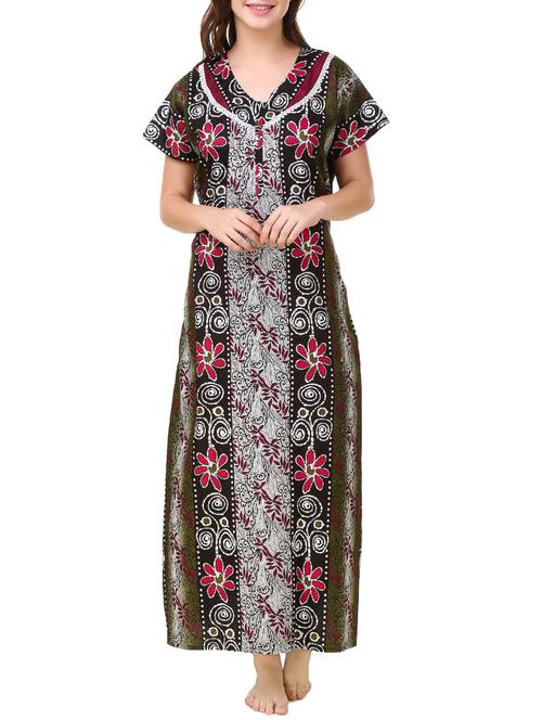 brown cotton gowns - 13155137 - Very Small Image - 1