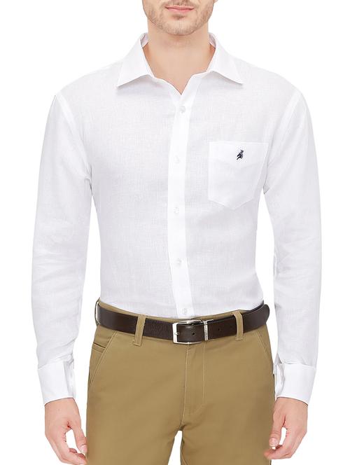 white linen formal shirt - 13158766 - Very Small Image - 1