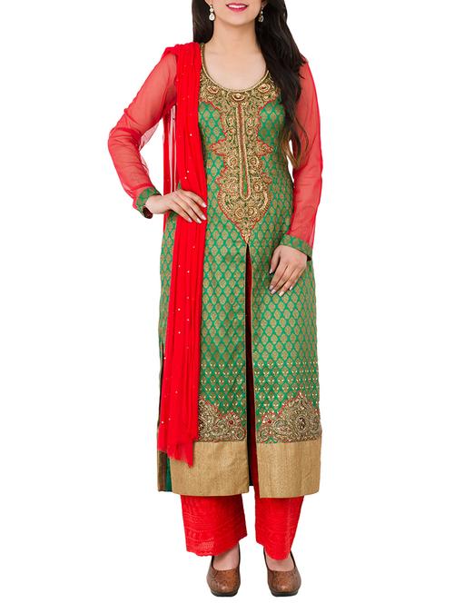 embroidered plazzo suit set - 13159168 - Very Small Image - 1