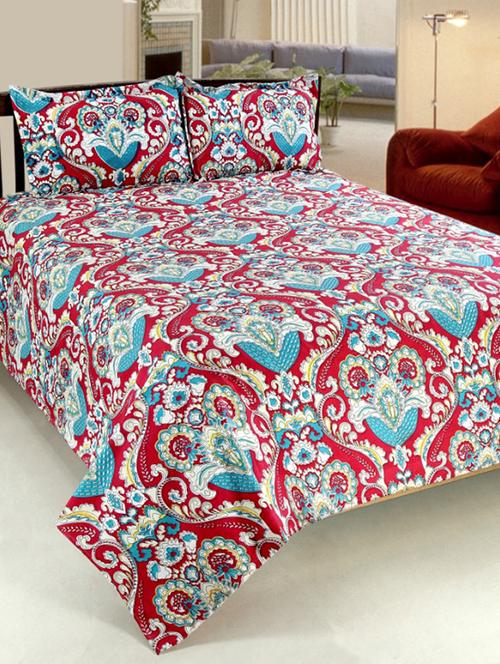 valtellina cotton 3d 1 double bedsheet with 2 pillow covers trt-005 - 13159577 - Very Small Image - 1