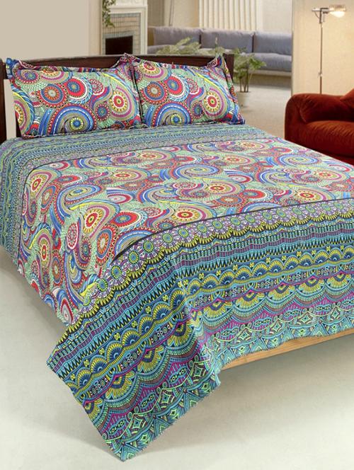 valtellina cotton 3d 1 double bedsheet with 2 pillow covers trt-006 - 13159578 - Very Small Image - 1