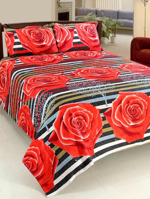 valtellina cotton 3d 1 double bedsheet with 2 pillow covers trt-009 - 13159581 - Very Small Image - 1