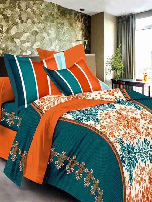 valtellina cotton king size 1 double bedsheet with 2 pillow covers - 13159591 - Very Small Image - 1