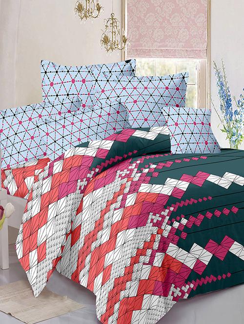 valtellina cotton king size 1 double bedsheet with 2 pillow covers - 13159595 - Very Small Image - 1
