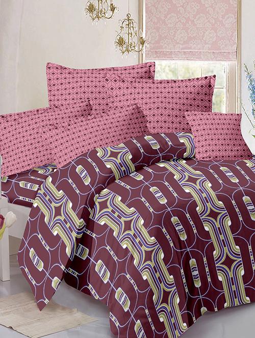 valtellina cotton king size 1 double bedsheet with 2 pillow covers - 13159599 - Very Small Image - 1