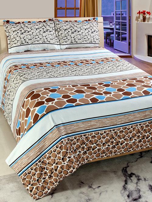 valtellina cotton 3d 1 double bedsheet with 2 pillow covers trt-013 - 13159649 - Very Small Image - 1
