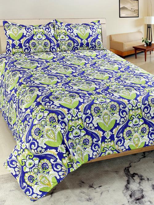 valtellina cotton 3d 1 double bedsheet with 2 pillow covers trt-025 - 13159661 - Very Small Image - 1