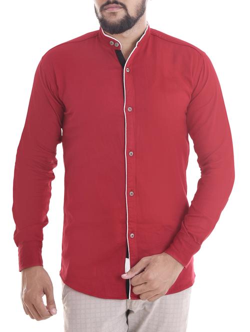 red linen casual shirt - 13159849 - Very Small Image - 1