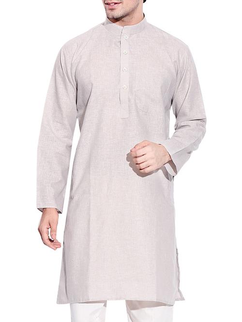 grey cotton kurta pyjama set - 13160459 - Very Small Image - 1