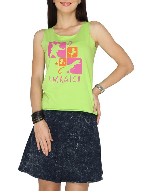 green printed cotton tank top - 13160476 - Very Small Image - 1