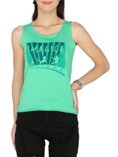 green printed cotton tank top - 13160480 - Very Small Image - 1
