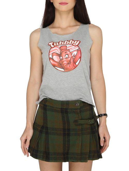 grey printed cotton tank top - 13160481 - Very Small Image - 1