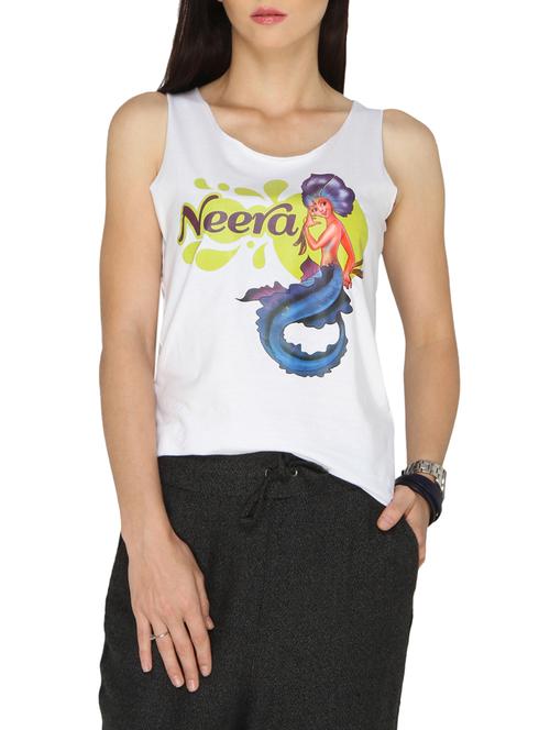 white printed cotton tank top - 13160485 - Very Small Image - 1