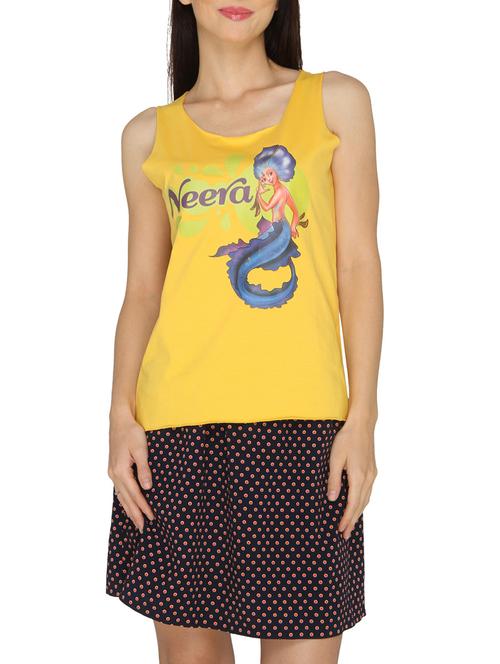 yellow printed cotton tank top - 13160486 - Very Small Image - 1