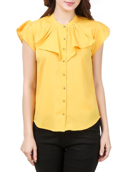 yellow crepe regular shirt - 13161223 - Very Small Image - 1