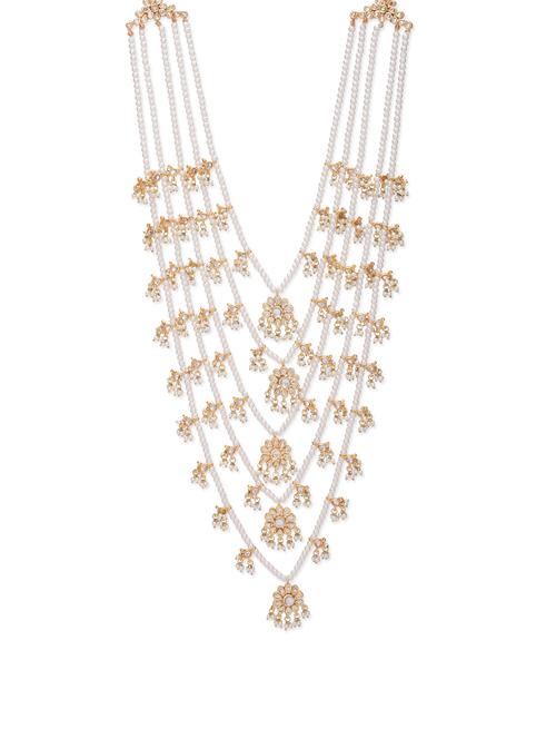 Kundan and Pearl Panchlada Raani Haar - 13161348 - Very Small Image - 1