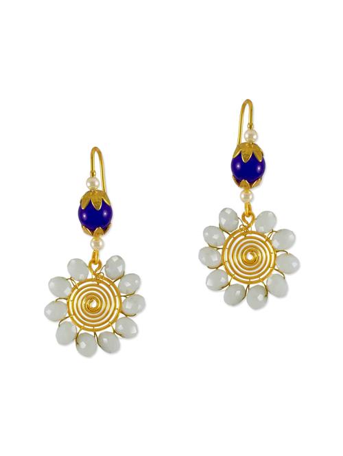 blue brass drop earrings - 13162097 - Very Small Image - 1