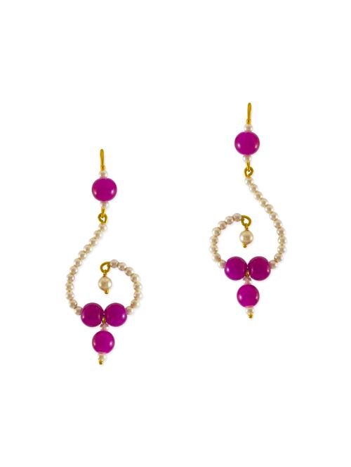 purple brass drop earrings - 13162105 - Very Small Image - 1