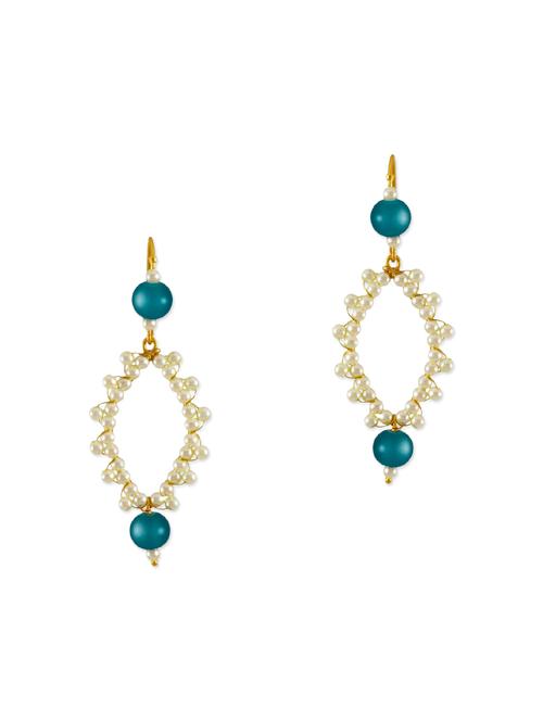 blue brass drop earrings - 13162108 - Very Small Image - 1