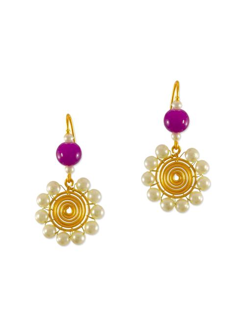 purple brass drop earrings - 13162120 - Very Small Image - 1