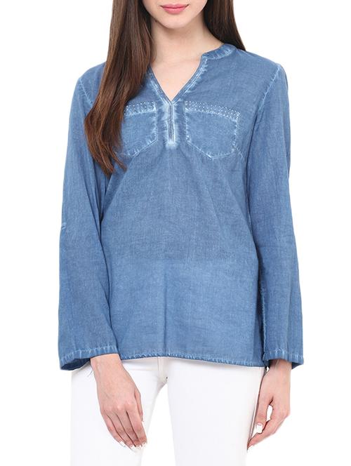 blue cotton top - 13162639 - Very Small Image - 1