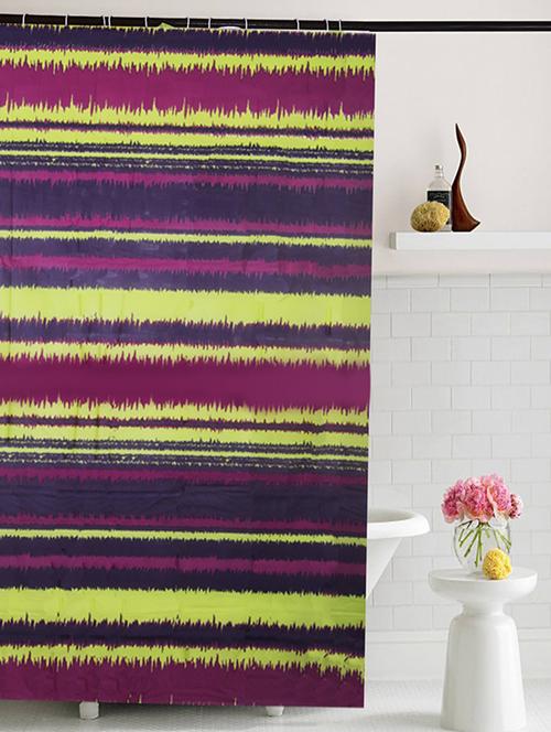 home candy attractive purple stripes shower curtain with hooks - 13162751 - Very Small Image - 1