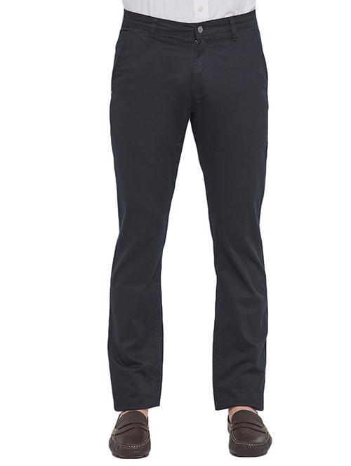 navy blue cotton blend chinos casual trousers - 13163076 - Very Small Image - 1