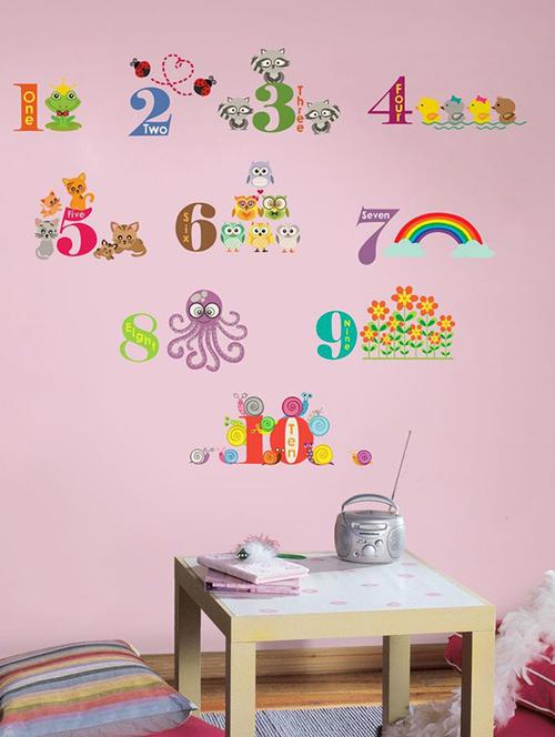 wall sticker (children  animals numbering,wall covering area  35 x 19 inch) - 13165179 - Very Small Image - 1