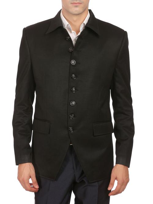 black linen formal blazer - 13168614 - Very Small Image - 1