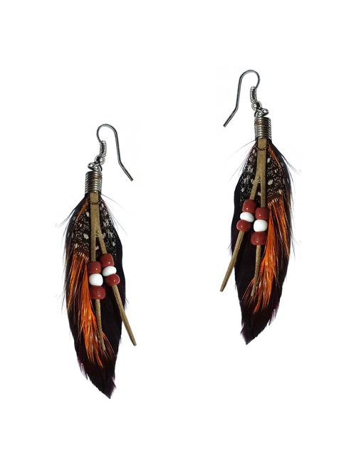 brown metal drop earrings - 13168726 - Very Small Image - 1