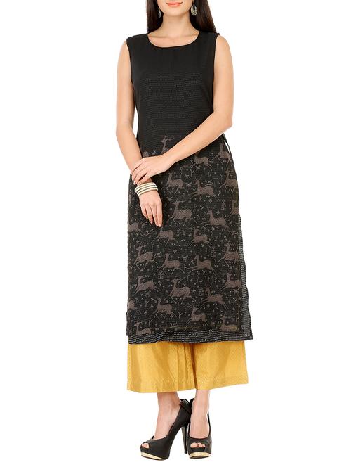 black sleeveless kurta - 13169938 - Very Small Image - 1