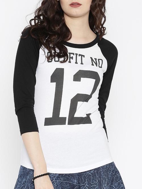 white printed cotton regular tee - 13173451 - Very Small Image - 1