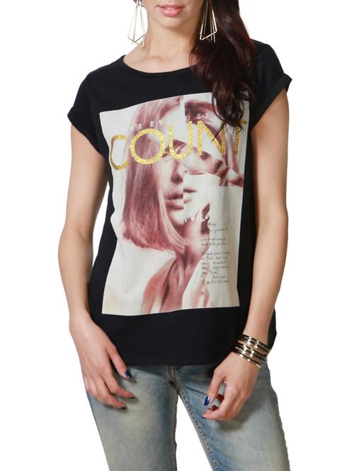 black cotton regular tshirt - 13173586 - Very Small Image - 1