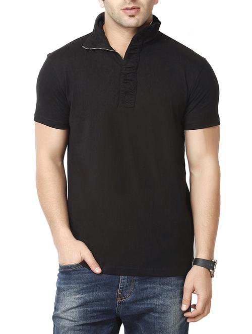 solid black cotton t-shirt - 13177458 - Very Small Image - 1