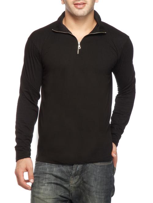 solid black cotton t-shirt - 13177498 - Very Small Image - 1