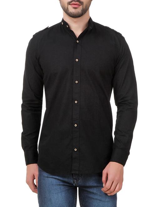 black cotton casual shirt - 13178036 - Very Small Image - 1