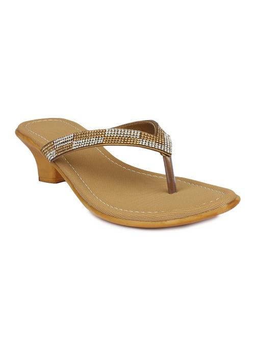 copper leatherette toe separator sandals - 13178045 - Very Small Image - 1